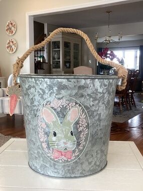 NEW Gardeners Eden Galvanized Tin “Bunny” Bucket